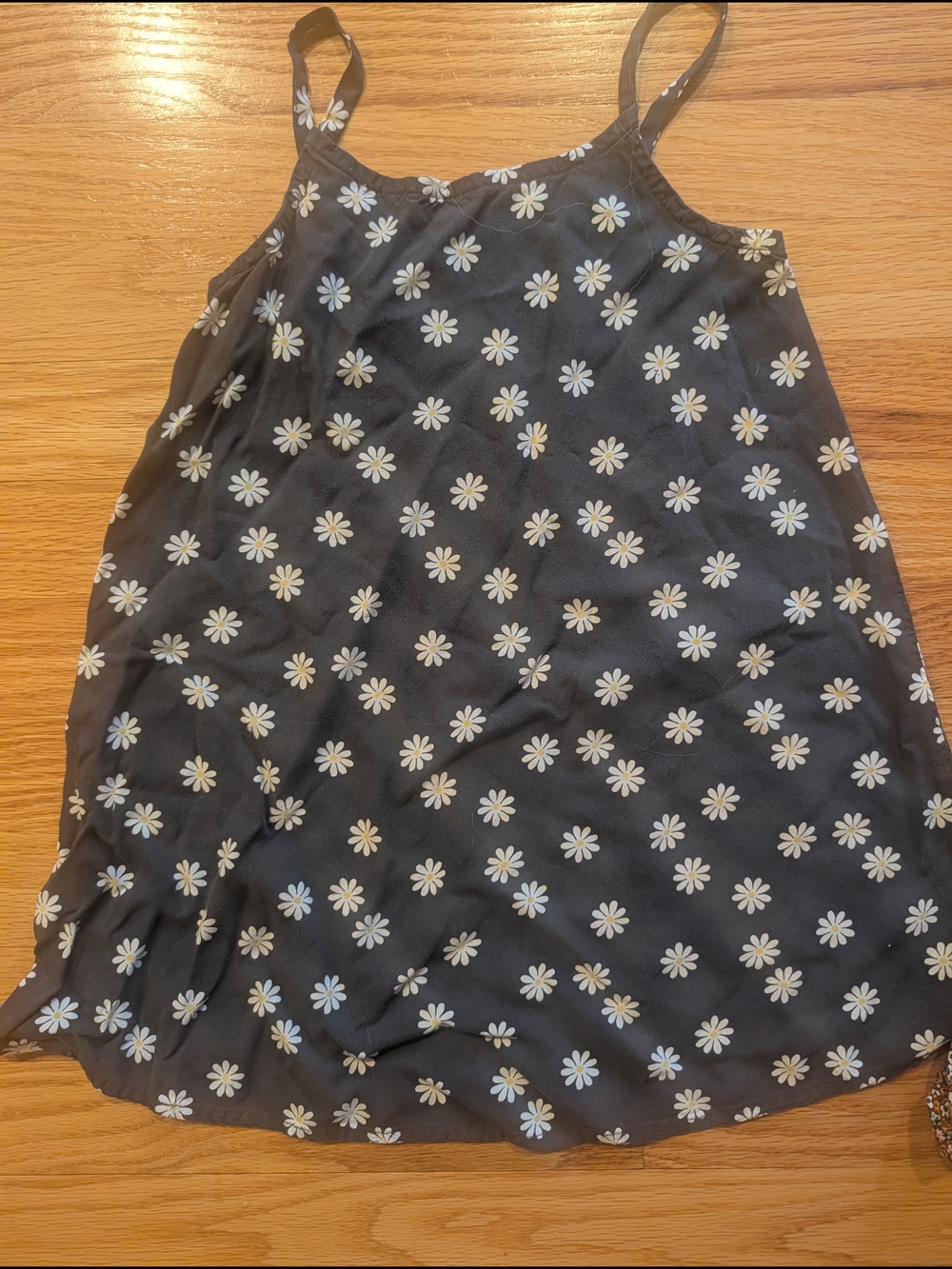 Gray Daisy-Print Spaghetti Strap Skirt